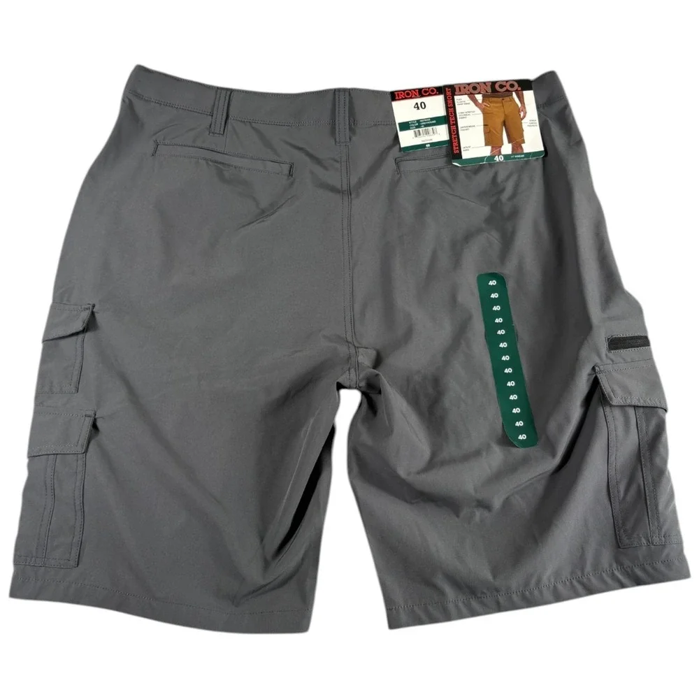 Iron Co. Cargo Shorts Mens Size 40 Gray Greyhound Stretch Tech Premium Workwear